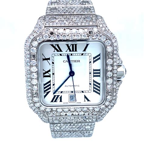 cartier santos diamond|cartier santos diamond watch price.